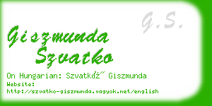 giszmunda szvatko business card